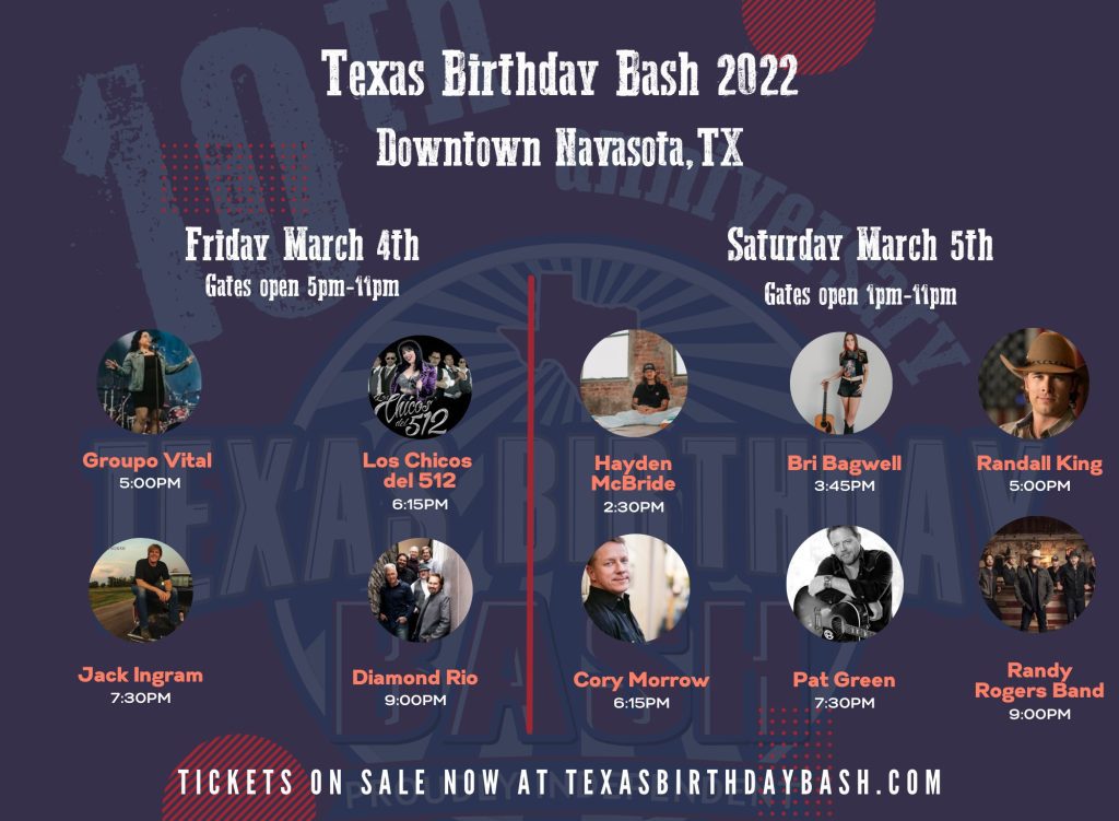 Texas Birthday Bash 2022 BCS Calendar