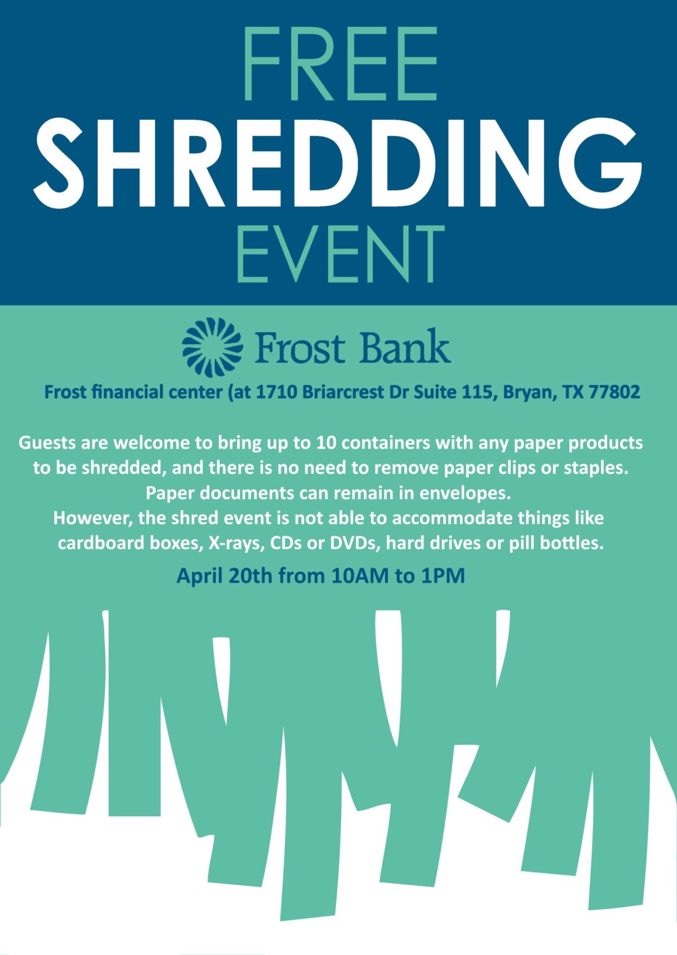 Protect Your Privacy with Document Shredding at Frost BCS Calendar